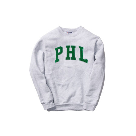 Grey Chenille Sweatshirt With Green Patch