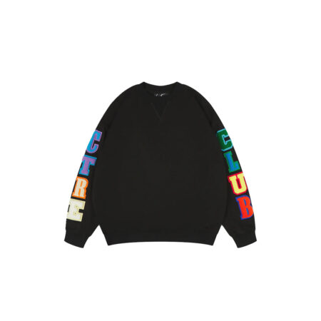 Black Sweatshirt With The Colourfull Chenille Patches
