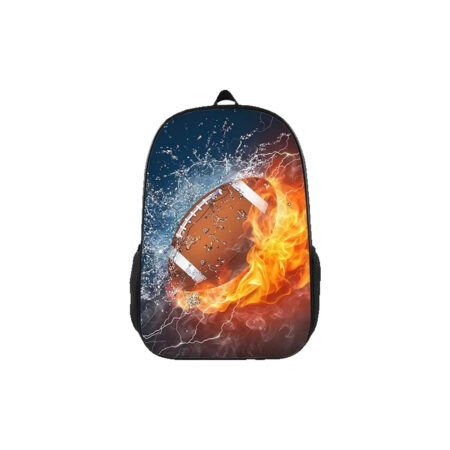 American Football Backpack School Bag For Teen Boys Girls, Burning Football