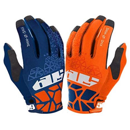 Custom American Orange & Blue Football Receiver Gloves
