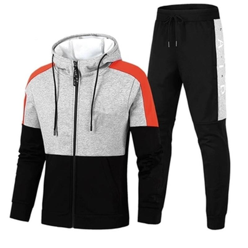 Grey and Black Orange Style On Sleeves Wholsale Man Tracksuits 1 Grey and Black Orange Style On Sleeves Wholsale Man Tracksuits