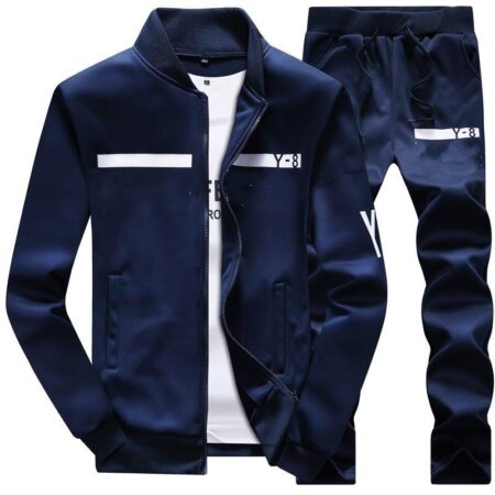 Wholesale Custom Navy Blue Man Zipper Tracksuits