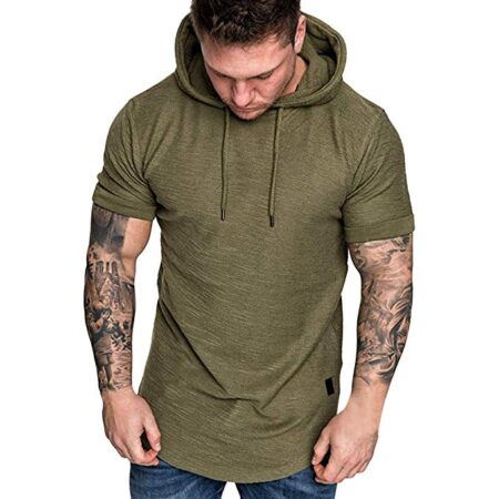 Wholesale Men Fashion Plain Short Sleeves Hoodies