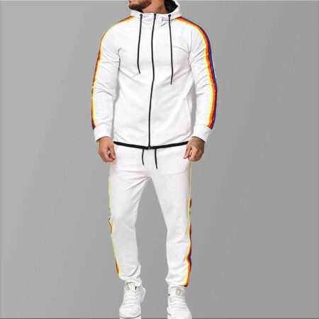Wholesale Man White Zipper Tracksuits