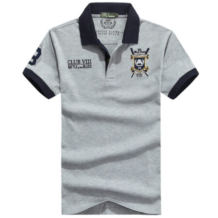 Wholesale Men Gray Polo Shirts With Embriodery