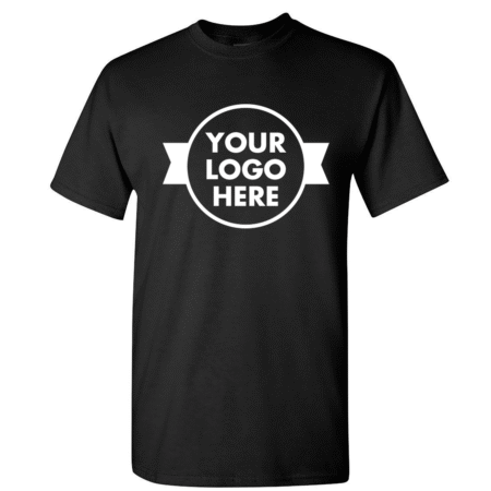 Black Cotton T-Shirts With Screen Printing