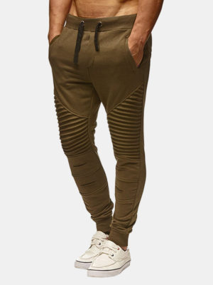 Brown Slim Fit Fleece Joggers Pants