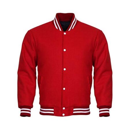 Red Wool Letterman Versity Jackets