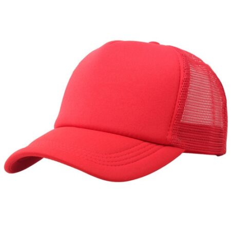 Red Baseball Caps With Mesh