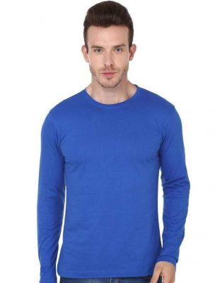 Custome Man Wholesale Royal Blue Cotton Slim and Fit Full long Sleeves Shirts