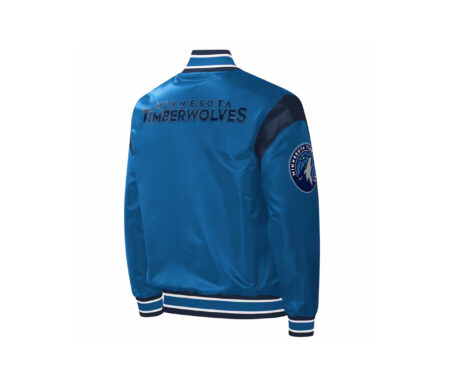 Wholesale blue satin varsity jacket with a custom logo 4