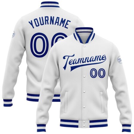 Baseball College Jacket with Whit & Royal