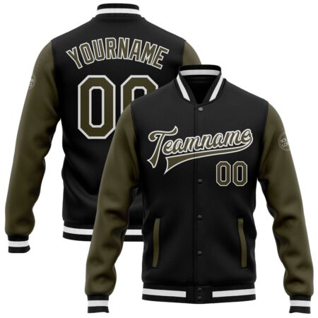 Baseball College Student Jackets with Black white