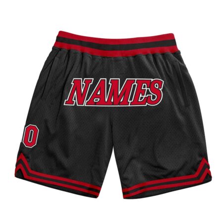 Black Red Color Basketball Shorts