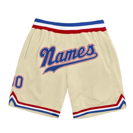 Cream & Blue Red Color Basketball Shorts