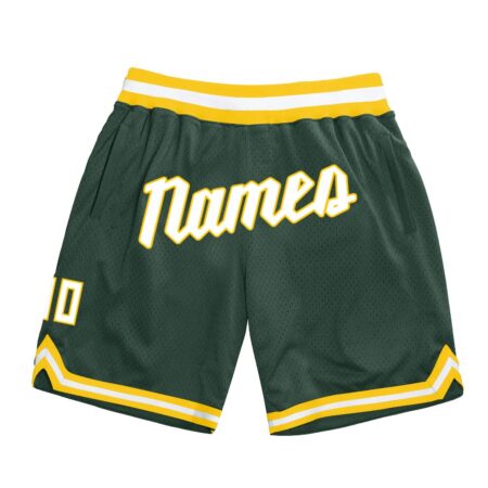 Cream & Green Base Basketball Shorts