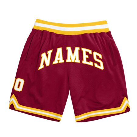Maroon & Yellow  Basketball Shorts