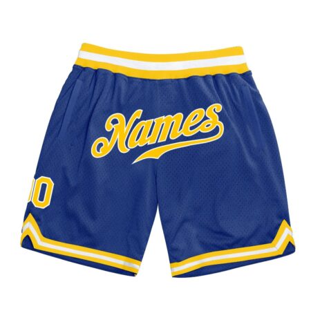 Baseball shorts royal blue white black Mesh shorts