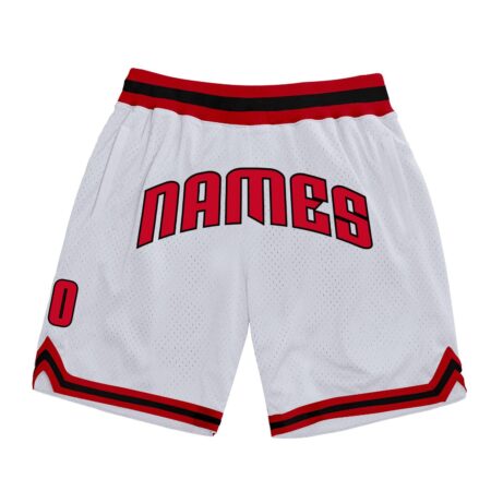 White Red Basketball Shorts
