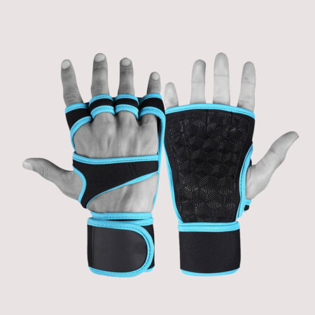 Breathable Workout Gloves Colour Black/Sky