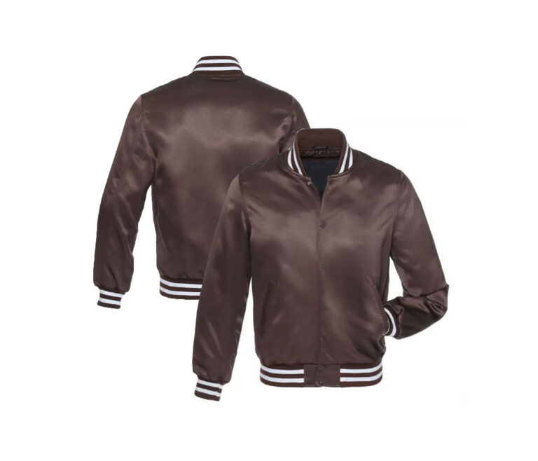 Brown Satin Letterman Jackets