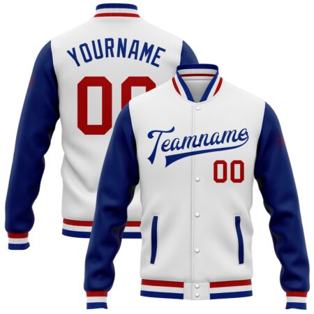 College Baseball Jacket with White & Royal