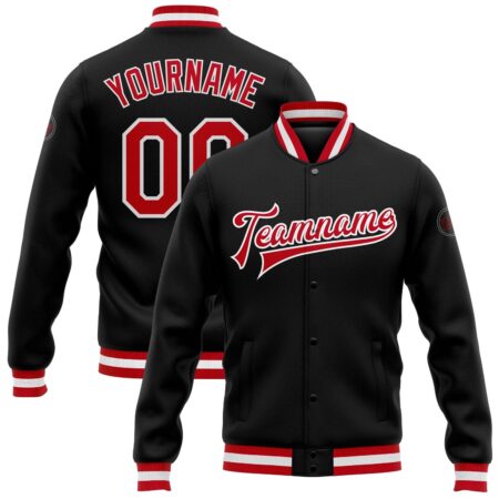 College Baseball Jacket with black & Red