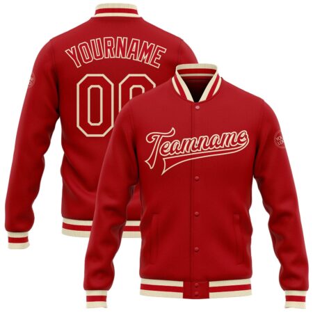 College Student Baseball Jackets with Red & White (1)