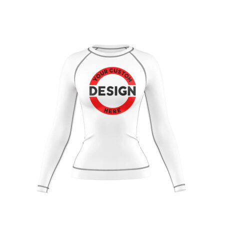 Custom White Women’s Compression Top Full Sleeves