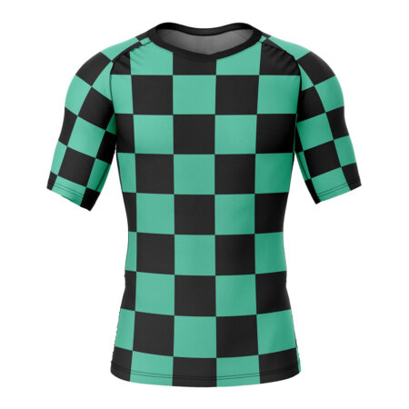 Men's Demon Slayer Short Sleeve Rash Guard Compression Shirt