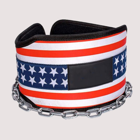 Dip Belt for Weightlifting, Weight Belt with Chain for Pullup, Gym Lifting Belt Colour American