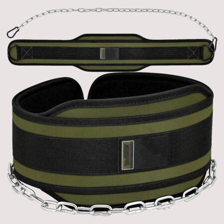 Dip Belt with Heavy Duty 36 Inch Adjustable Steel Chain Colour Army Green