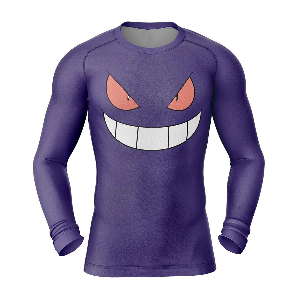 Gengar Pokemon Long Sleeve Rash Guard Compression Shirt 1 Gengar Pokemon Long Sleeve Rash Guard Compression Shirt
