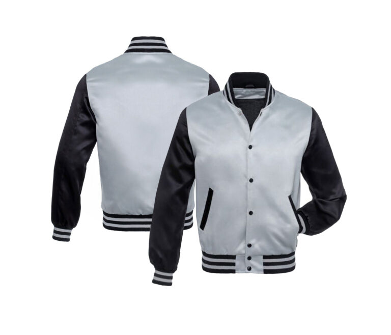 Light Gray Satin Jackets with Black Arms & Stripe (1)