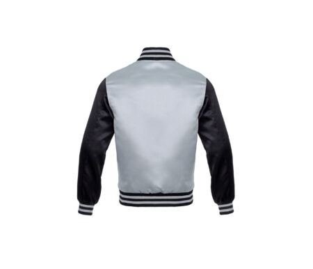 Light Gray Satin Jackets with Black Arms & Stripe 7 Light Gray Satin Jackets with Black Arms & Stripe 6