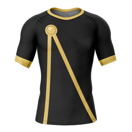 Men's Black Bull Black Clover Short Sleeve Rash Guard Compression Shirt