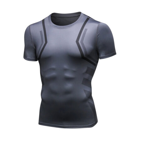 Men's Compression Short Sleeve Shirt- Gray
