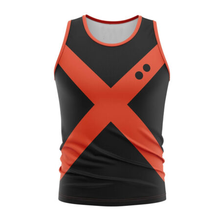 Men's Tank Top Color Black And Red