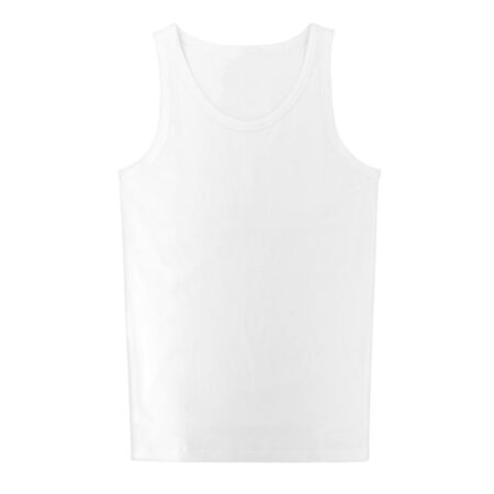 Men's Tank Top A-Shirt Solid White Color