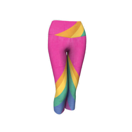 Pink Color Block Capri