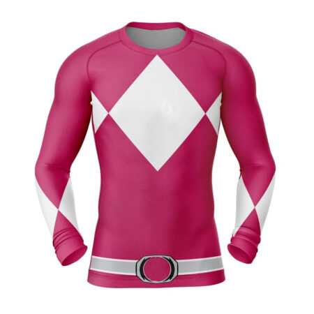 Pink Ranger Power Rangers Long Sleeve Rash Guard Compression