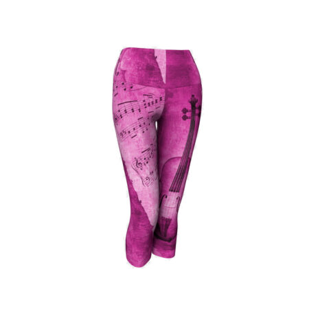 Pink Violin Yoga Leggings Capris