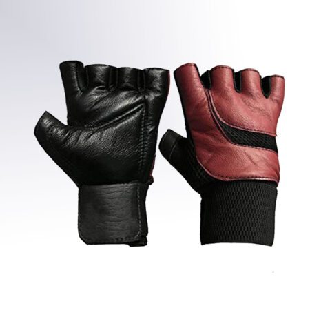 Pure Genuine Leather Gym Gloves Fitness Training Gym Gloves Colour Maroon