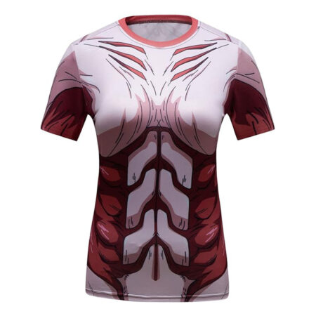 Women's Red Plume Compression Fitness Sport T-Shirt