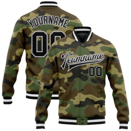 School Student Baseball Jackets with Camo
