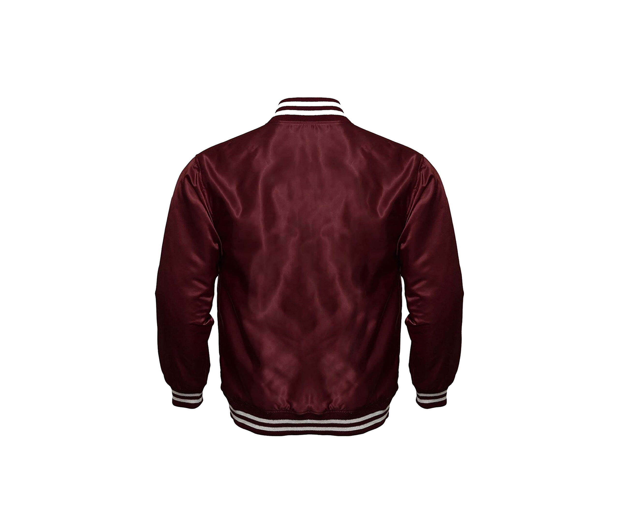 Silk Satin Burgundy Varsity Jackets 3 Silk Satin Burgundy Varsity Jackets - Image 3
