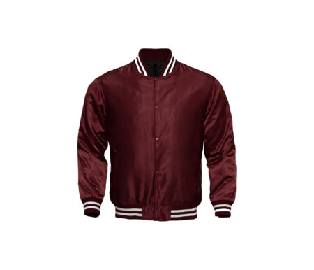 Silk Satin Burgundy Varsity Jackets 5 Silk Satin Burgundy Varsity Jackets 4