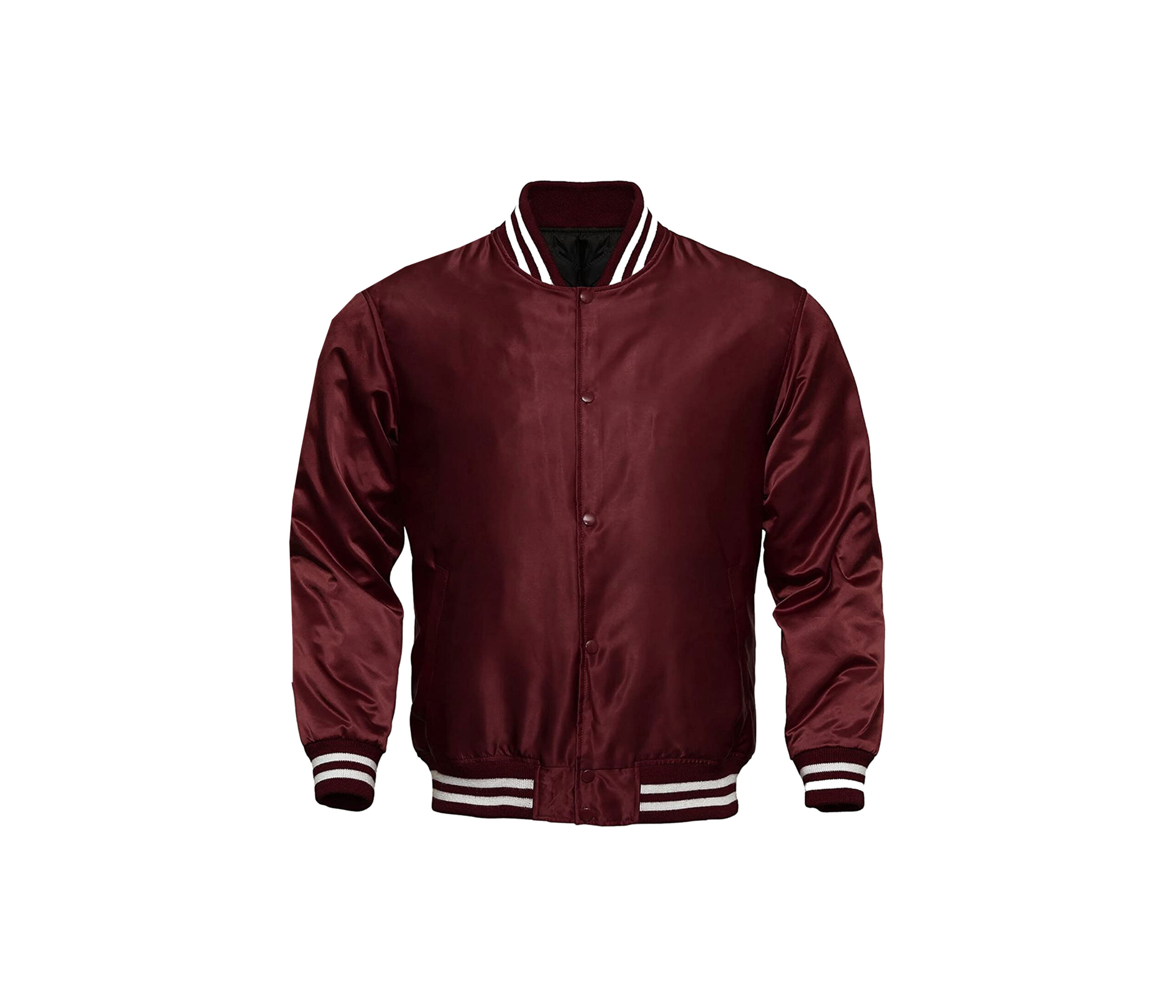 Silk Satin Burgundy Varsity Jackets 2 Silk Satin Burgundy Varsity Jackets - Image 2