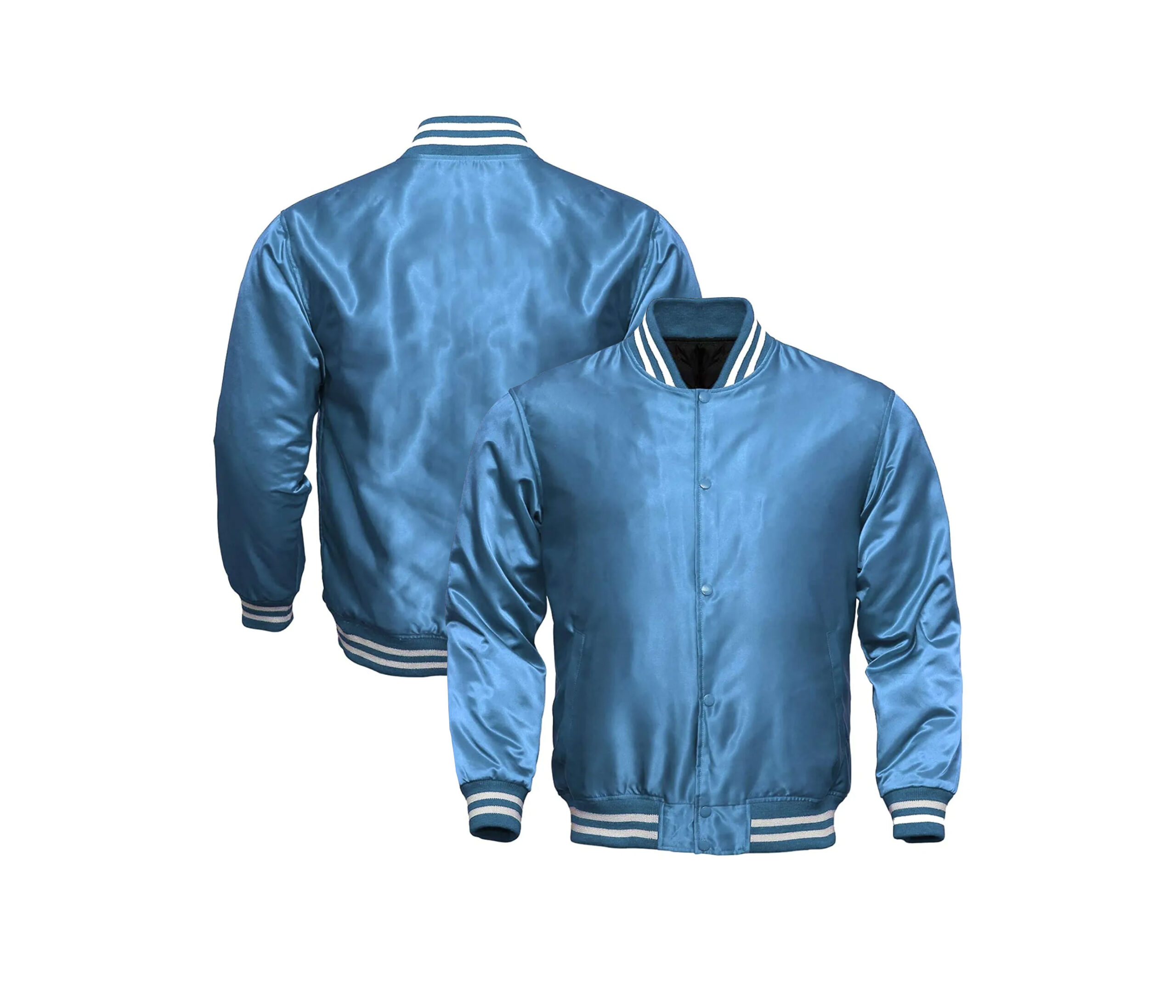 Silk Screen Blue Satin Varsity Jackets 1 Silk Screen Blue Satin Varsity Jackets