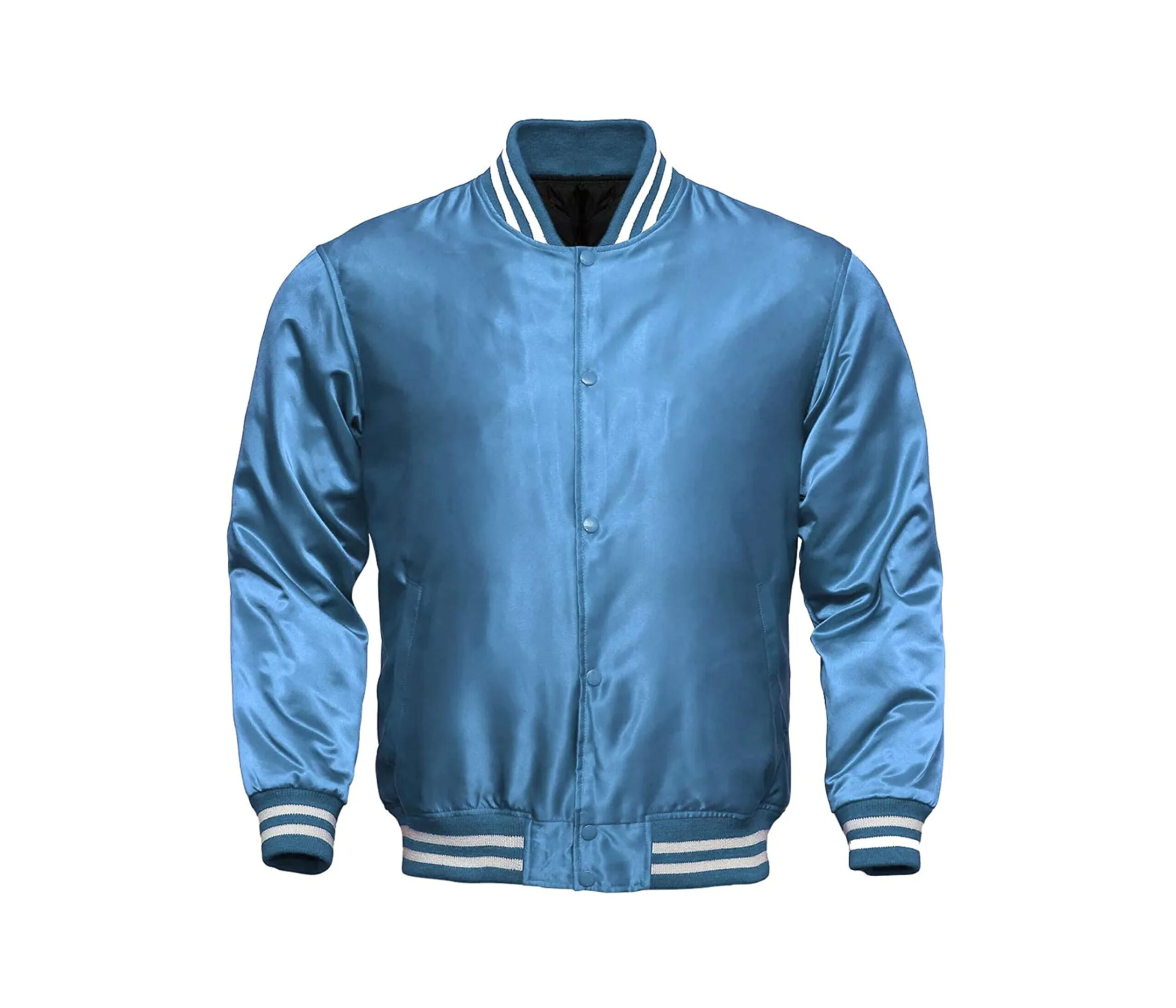 Silk Screen Blue Satin Varsity Jackets 2 Silk Screen Blue Satin Varsity Jackets - Image 2